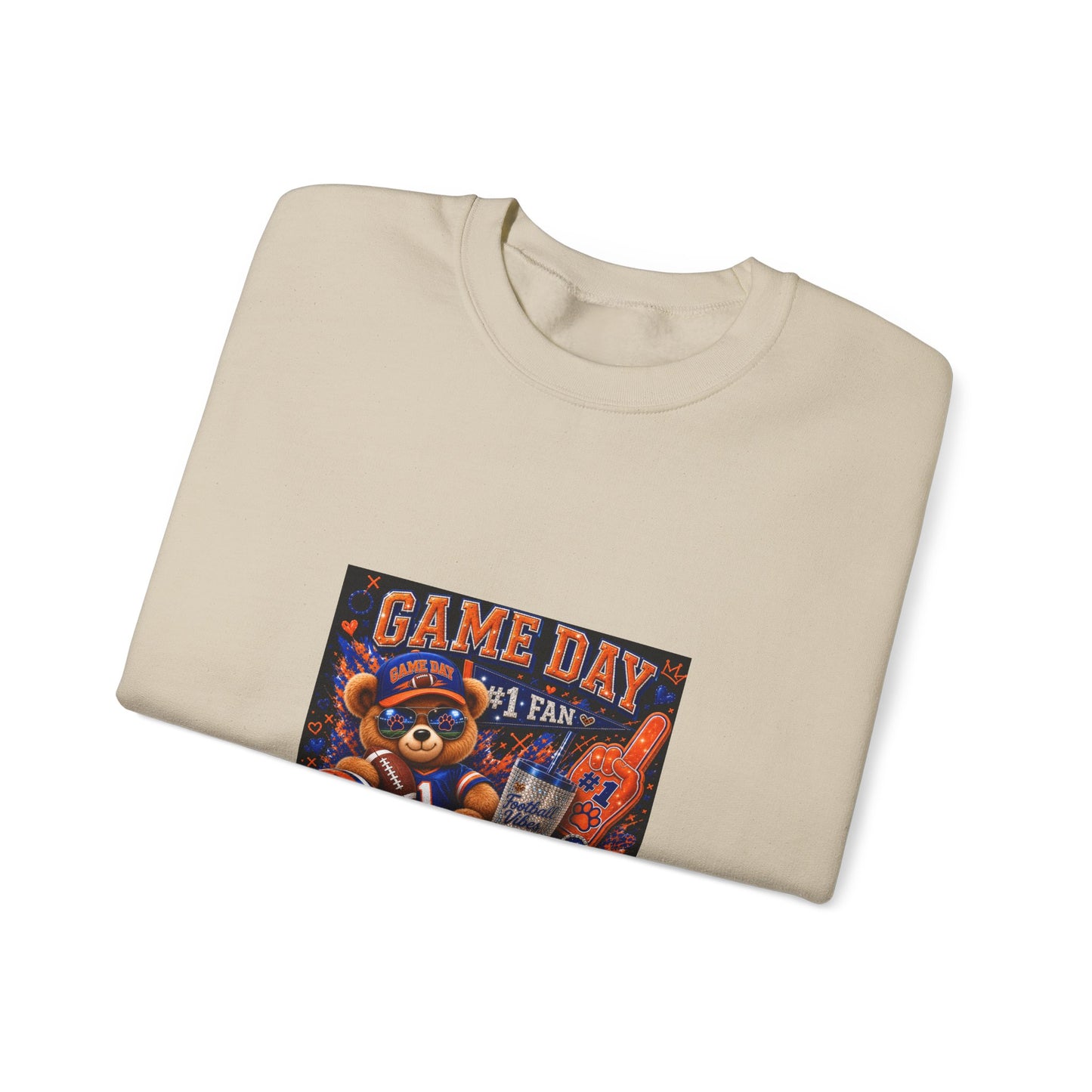 Game Day Bear Crewneck Sweatshirt — #1 Fan Sports Graphic Pullover