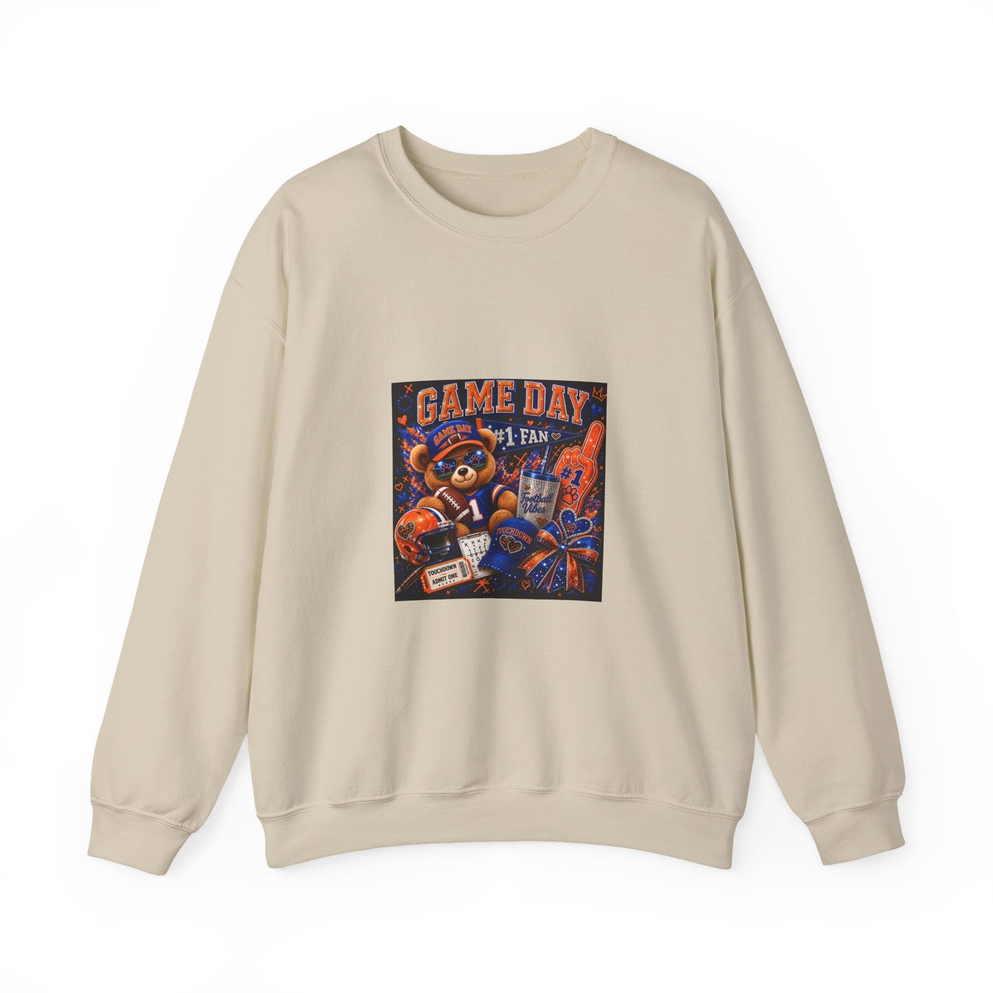 Game Day Bear Crewneck Sweatshirt — #1 Fan Sports Graphic Pullover
