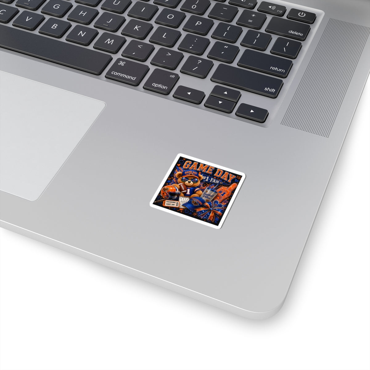 Game Day #1 Fan Bear Kiss-Cut Sticker — Football Spirit Laptop Sticker