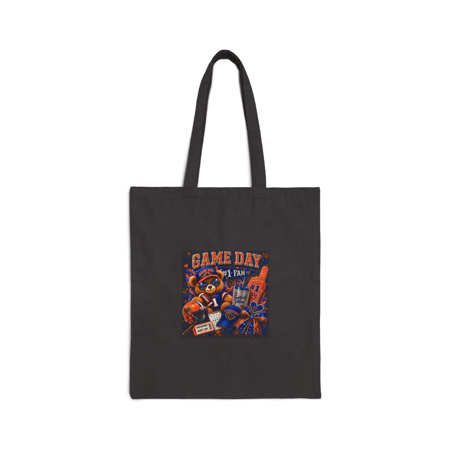Game Day Fan Tote Bag — Vintage Football Canvas Grocery Bag