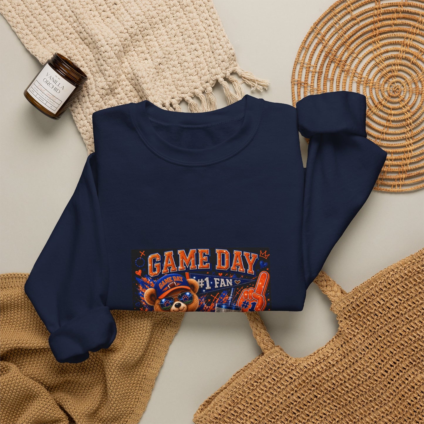 Game Day Bear Crewneck Sweatshirt — #1 Fan Sports Graphic Pullover
