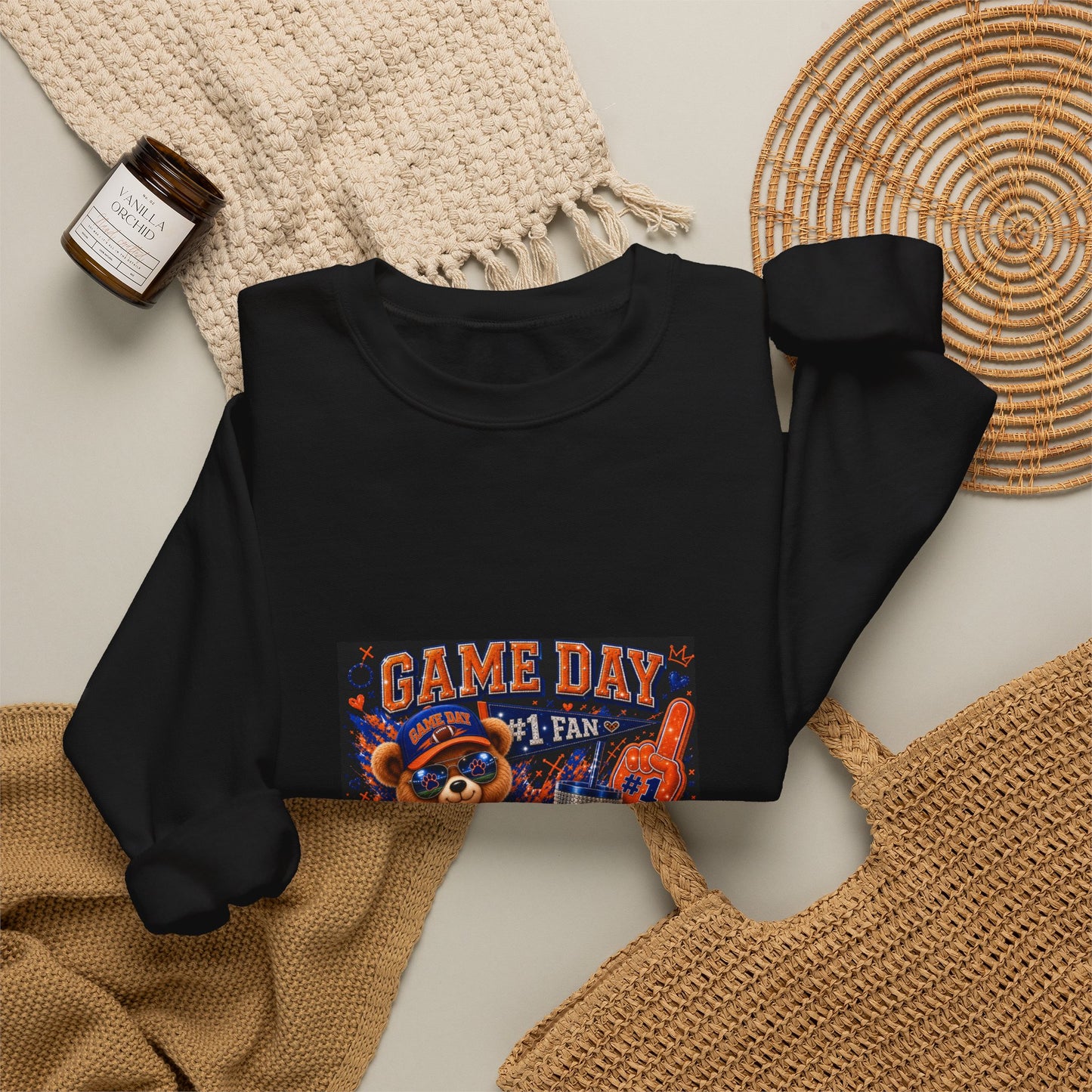 Game Day Bear Crewneck Sweatshirt — #1 Fan Sports Graphic Pullover