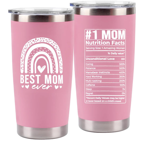 Teeglow Best Mom Gifts from Daughter Son Birthday Gifts for Mom Mothers Day Gifts Christmas Gifts for Mom Mother Gifts Mom Birthday Gifts Best Mom Ever Gifts 20 Oz Stainless Steel Tumbler