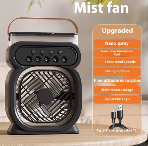 Portable 3-in-1 Air Cooler Fan – Mini AC for Room, Office & Car | Fast Cooling + Humidifier | Ships from USA 🇺🇸 | TikTok & Amazon Hot Seller!